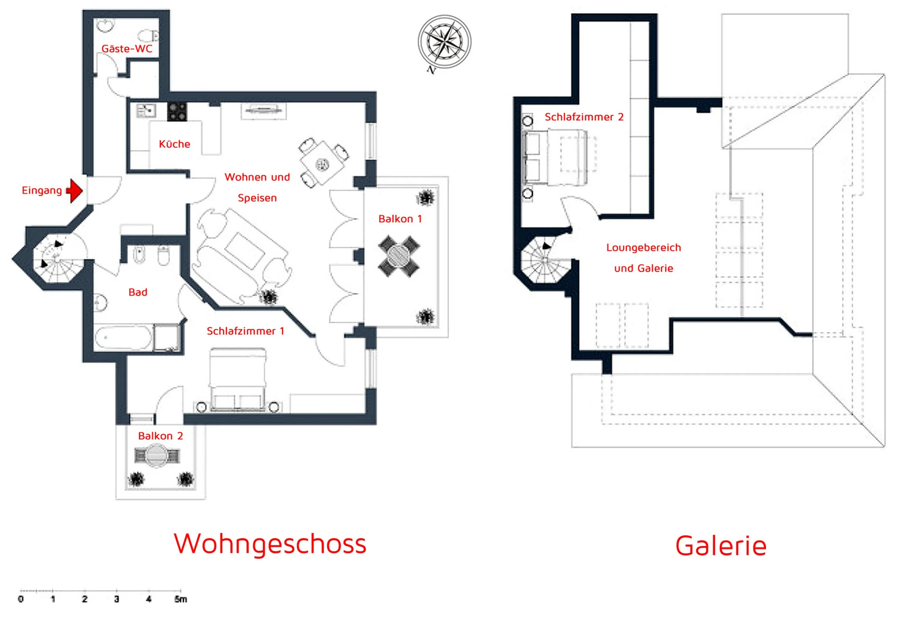 Grundriss der Ferienwohnung